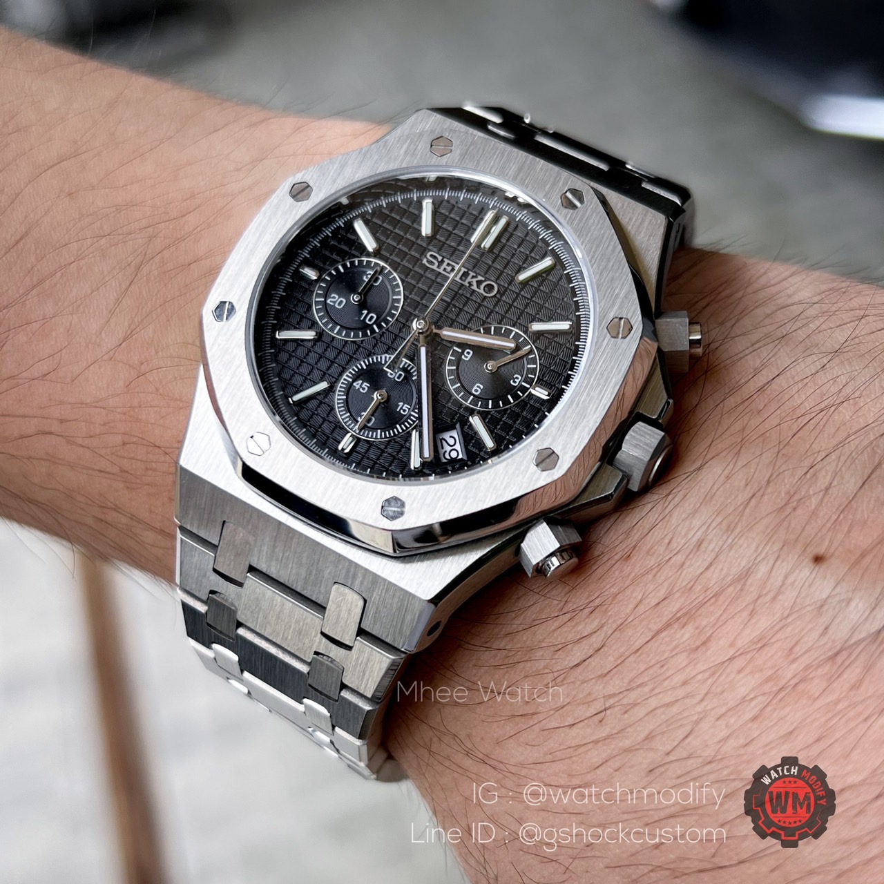 Seiko Mod ทรงAP จอChronograph ระบบQuartz Sapphire Glassเครื่อง Seiko Movement แท้ๆ