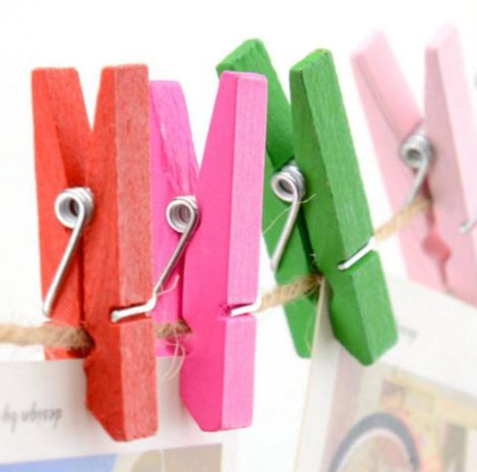 ไม้หนีบจิ๋ว คละสี / 40 อัน