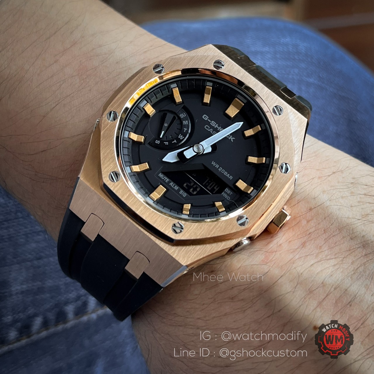 G-Shock Custom AP Luxury Style with Black Rosegold Dial with Rubber Strap Gen4