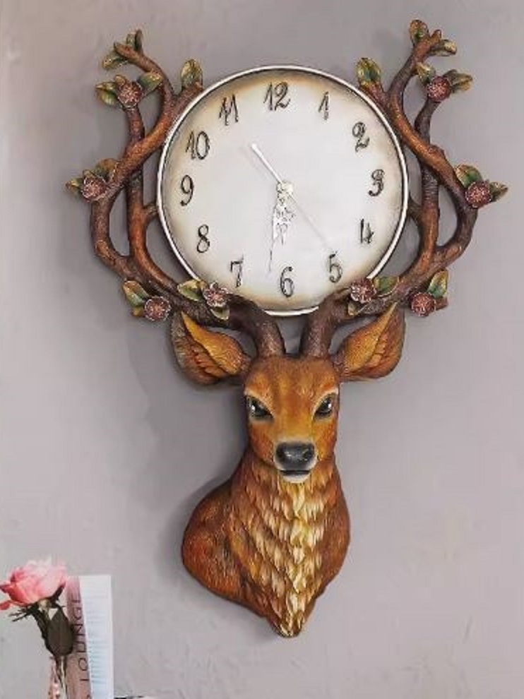 CT222C061 INTERY นาฬิกากวาง Wall Clock Art นาฬิกาติดผนัง ไฟติดผนัง