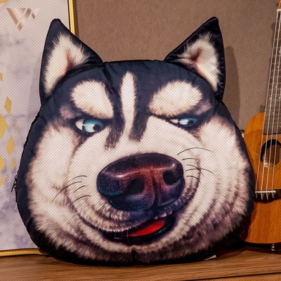 CT057I001 HOMMY หมอนสุนัข 3D หมอนรองคอ เบาะรองนั่ง หมอนตุ๊กตารูปหน้าสุนัข หมอนอิงหน้าสุนัข ตุ๊กตาหมอนจำลองลายสุนัข