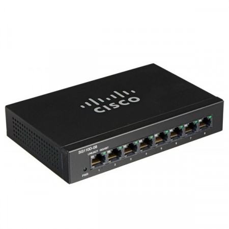 Cisco SG110D-08 Switch 8-Port Gigabit Ethernet Unmanaged, 16 Gbps Capacity, Metal Enclosure