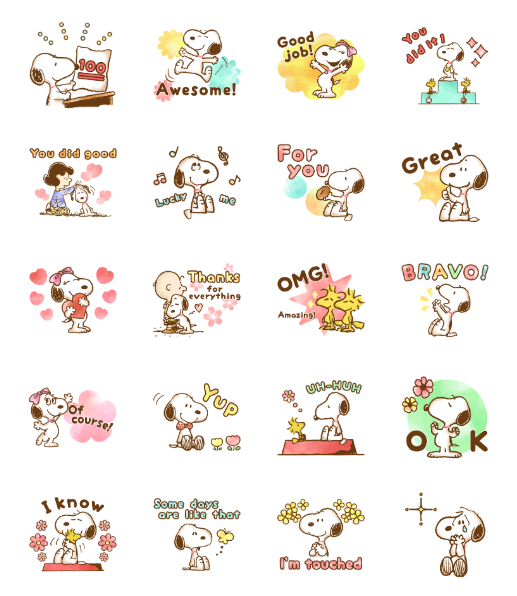 ขายสติกเกอร์ไลน์ คนรับดีใจแน่นอน♡ Snoopy สติกเกอร์ใส่ใจ♡