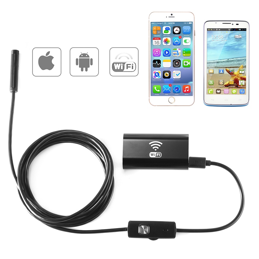 กล้องส่องท่อ Wifi ALL DEVICE ความละเอียดวีดิโอ 900,000 Pixels ถ่ายภาพ/วีดิโอได้ผ่านทุก smartphone และ computer