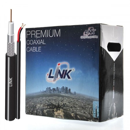 LINK CB-0106AWA-1 RG 6/U Cable Black Jacket W/CCA Power Wire, 95% Shield Advanced Grade 100m./ Easy Box
