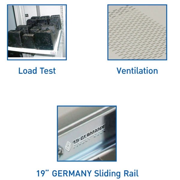 19" GERMANY G7-03045B Slide Component Shelf Deep 48 cm For Rack 60 cm., Black Color