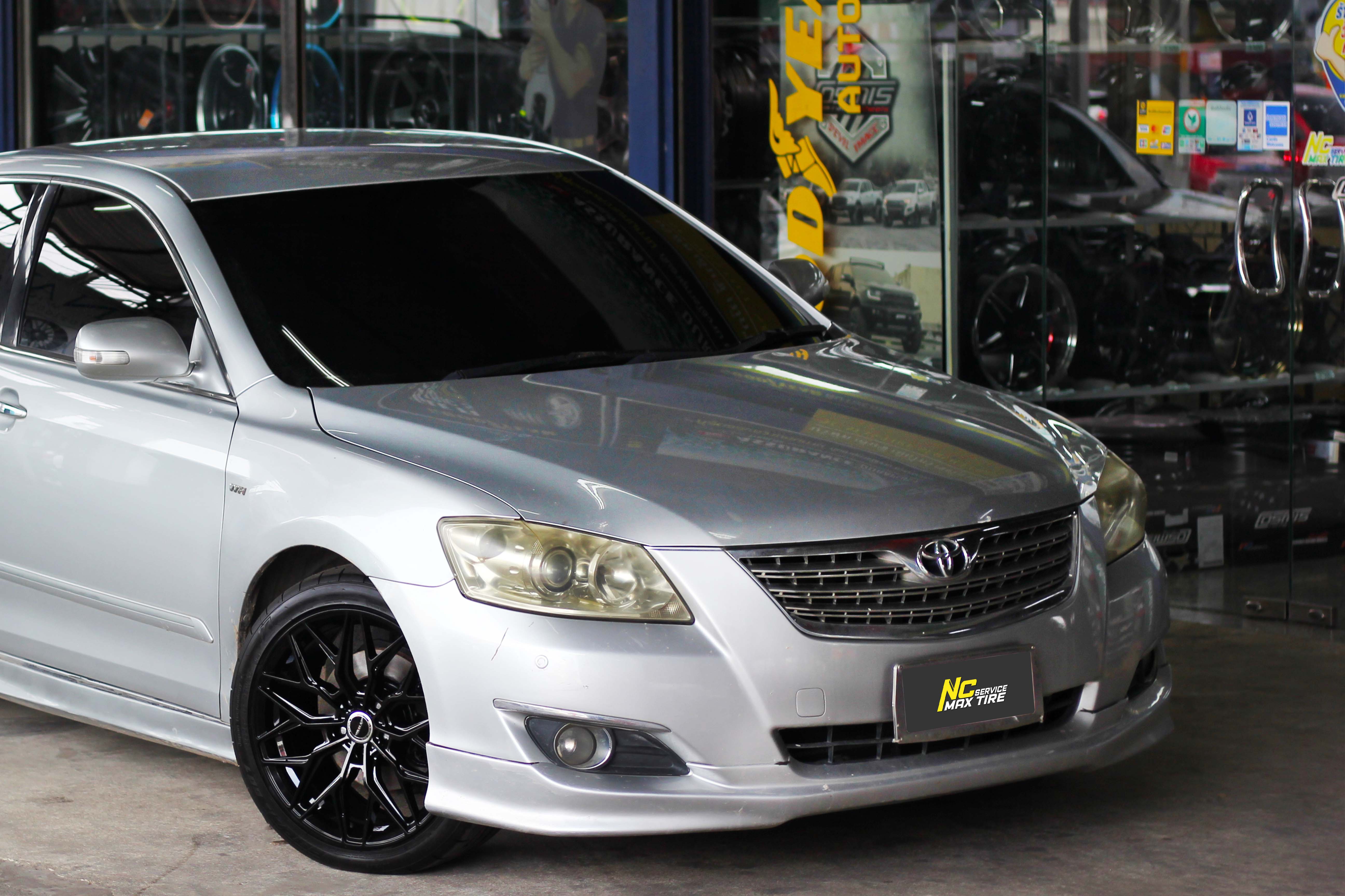 NCรีวิว.EP689 TOYOTA CAMRY NAYA WHEELS : ALPHA-8 18x8.5 5H113 ET35 ล้อแม็กสีดำเงาทั้งวง