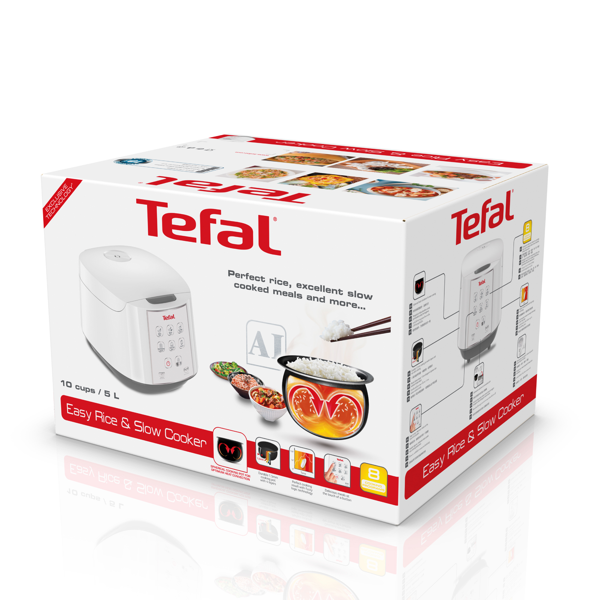 TEFAL หม้อหุงข้าว ดิจิตอล รุ่น RK732166 ความจุ 1.8 ลิตร กำลังไฟ 750วัตต์/ รับประกัน 2 ปี