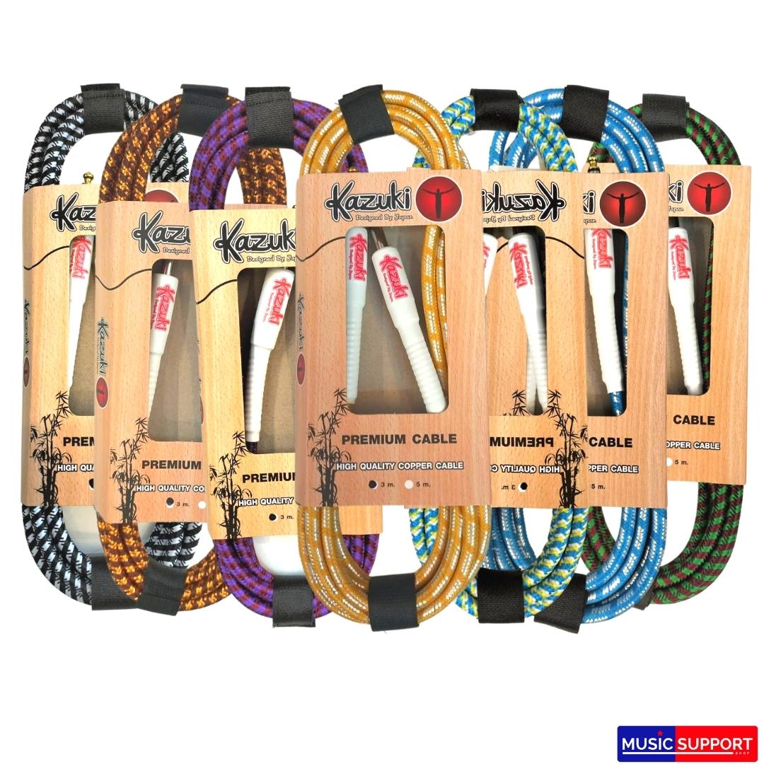 สายแจ็ค Kazuki K3M แบบสายถัก 3เมตร และ 5เมตร คละสี