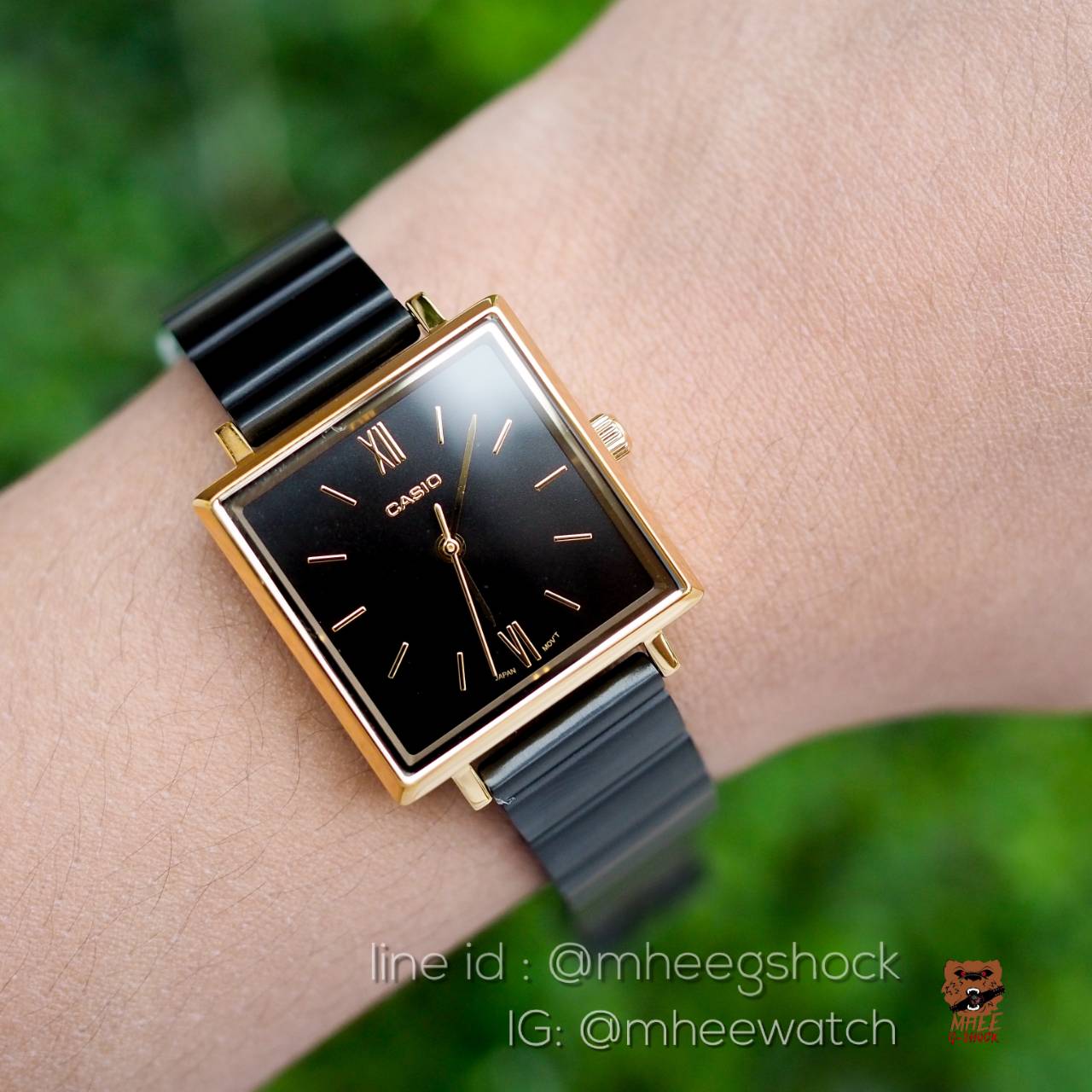 นาฬิกาข้อมือ Casio Lady Luxury หน้าเหลี่ยม ของแท้ ประกันศูนย์CMG 1 ปี (สีดำทอง/สีRosegold)