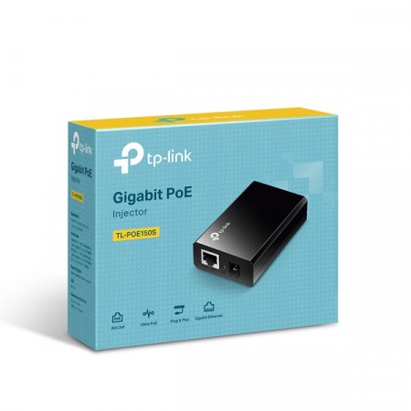 tp-link TL-POE150S PoE Injector Gigabit Port, Output 15.4W, IEEE 802.3af, up to 328-ft/100m, Design for Connecting AP, IP Camera, IP Phone