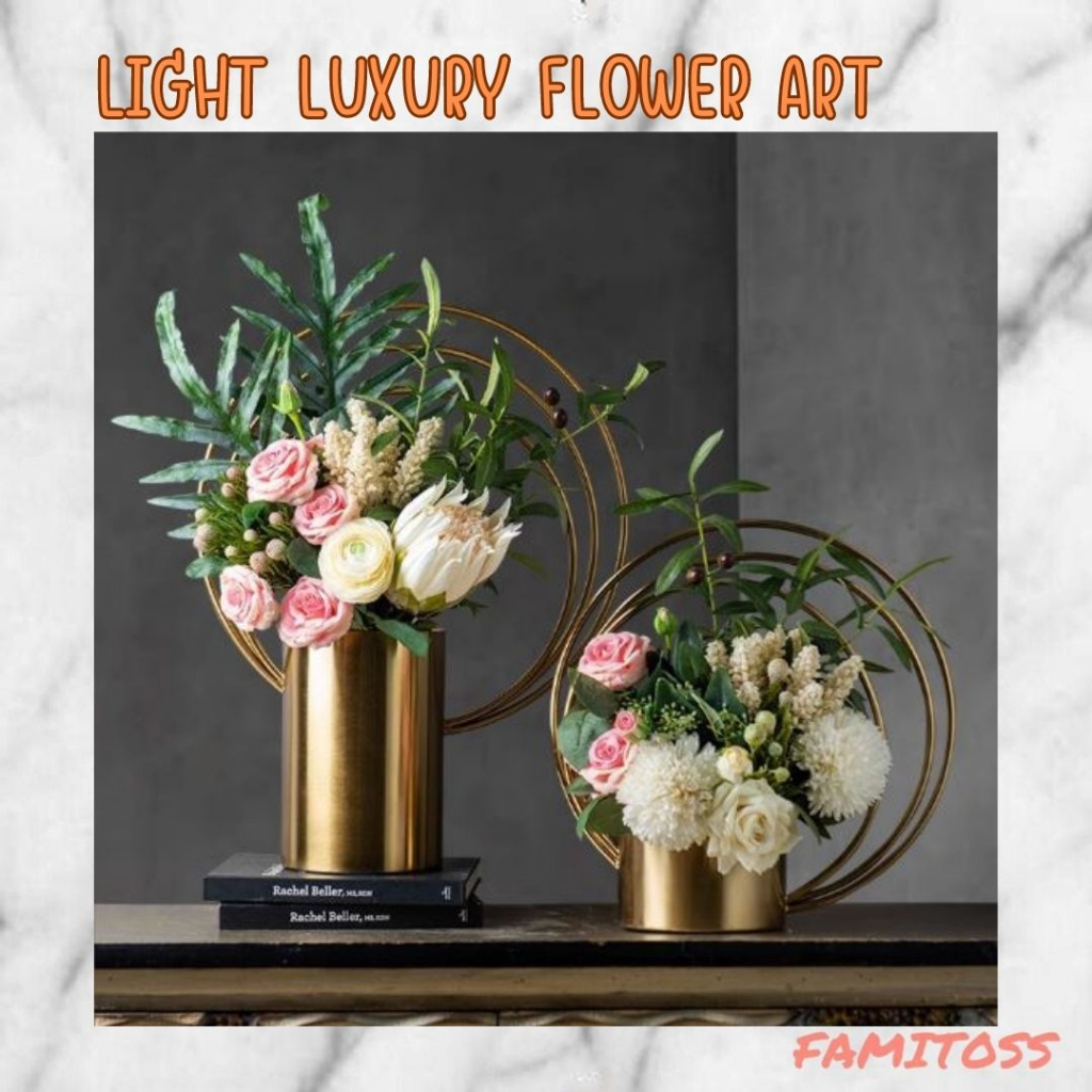 CT031E025 DECHOME Light Luxury Flower Art แจกันดอกไม้โมเดิร์น แจกันดอกไม้แต่งบ้าน แจกันบนโต๊ะอาหาร แจกันดอกไม้ แจกันดอกไม้บนโต๊ะ