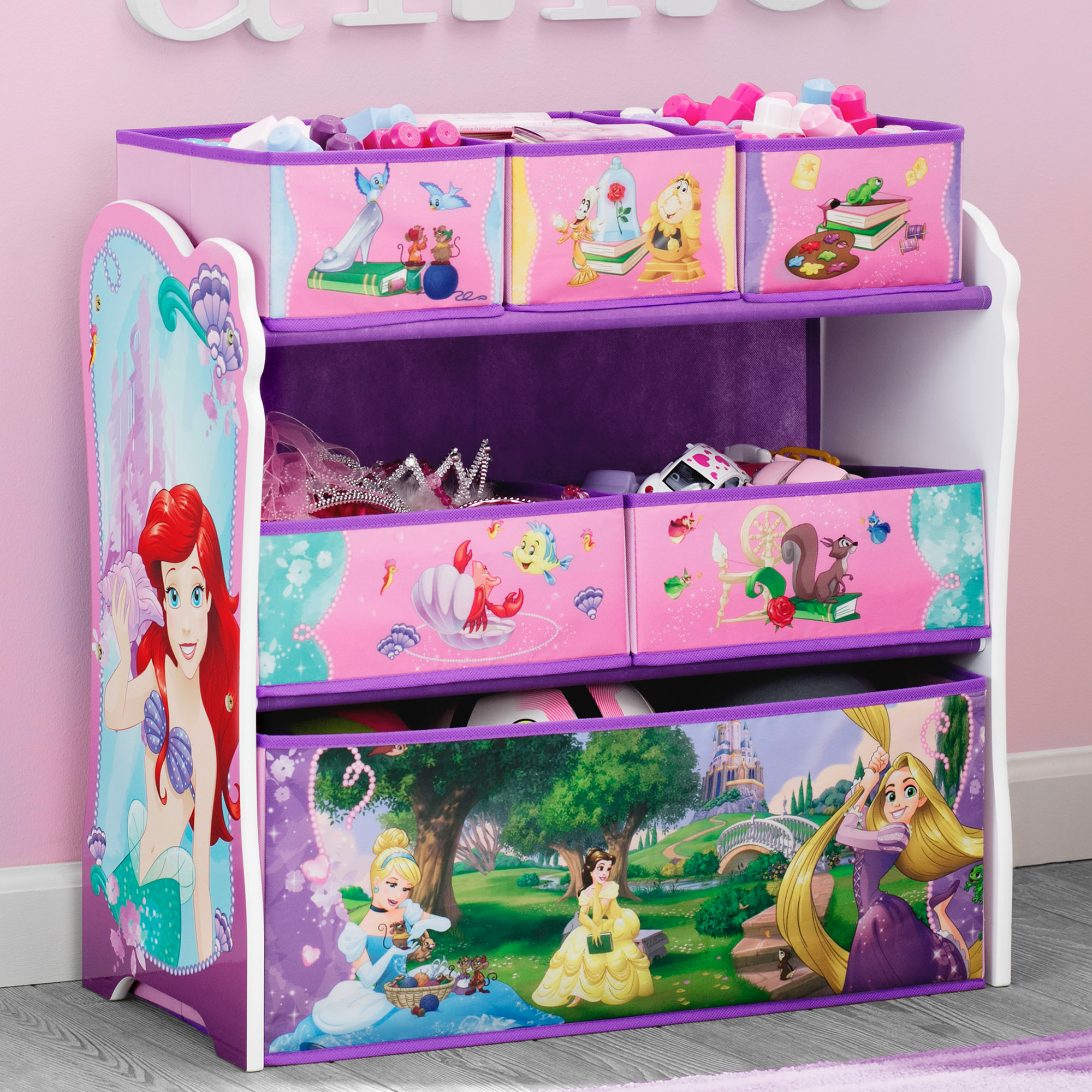 Delta Children Disney Princess Multi-Bin Toy Organizer ชั้นเก็บของเล่นเด็ก