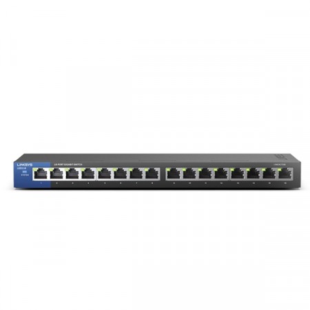 Linksys LGS116 Switch 16-Port Gigabit Ethernet Unmanaged, 32 Gbps Bandwidth, Metal Enclosure