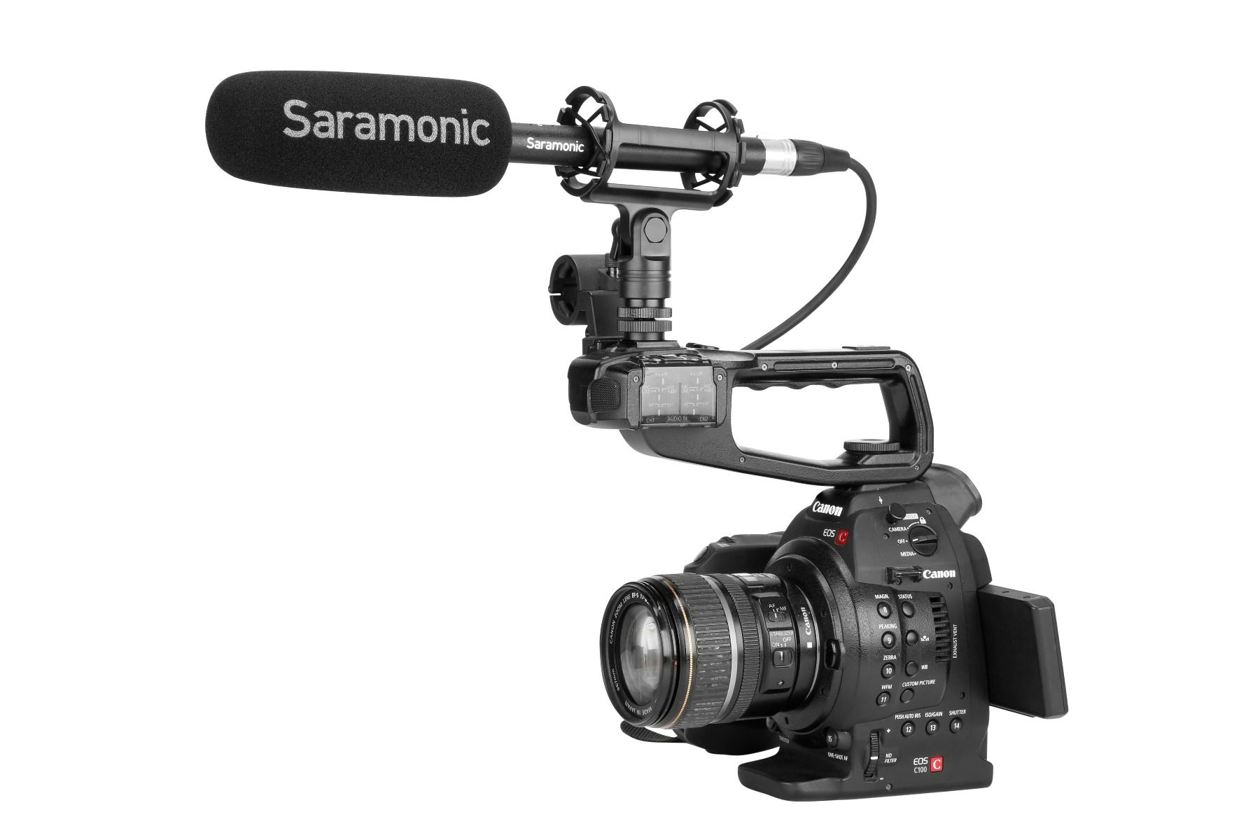 Saramonic SoundBird V1 ไมโครโฟนช็อตกันติดหัวกล้องไมค์คอนเดนเซอร์ XLR ทิศทางรับเสียงเป็นแบบซุปเปอร์คาร์ดิออยด์