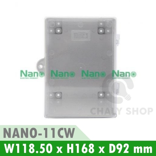 NANO Electric® NANO-11CW ตู้กันน้ำพลาสติก ฝาใส ขนาด 4.5x6.5x3.5 นิ้ว (118.5 x 168 x 92 mm) สีขาว