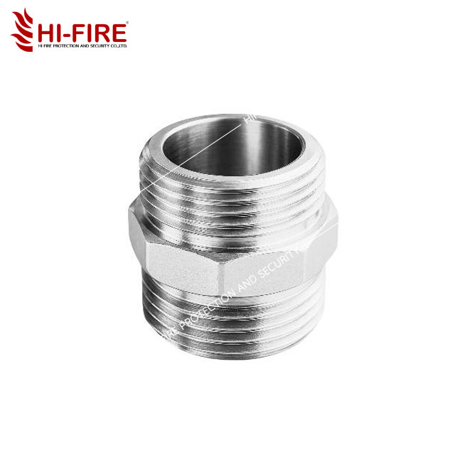 นิปเปิลแปลงเกลียว แป๊ปxหยาบ ทองเหลืองชุบโครเมี่ยม ยี่ห้อ Hi-Fire