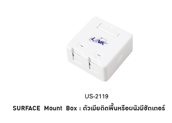 US-2119 Surface Mount Box with Shutter ตัวเมียติดพื้นหรือผนังมี 2 ช่อง 1 Pack = 10 Units