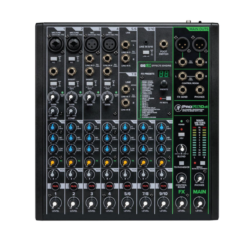 Mackie ProFX10v3 10-Channel Analog Mixer with USB