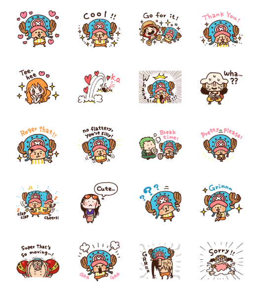 ขายสติกเกอร์ไลน์ วันพีซแนวน่ารัก จาก Kanahei