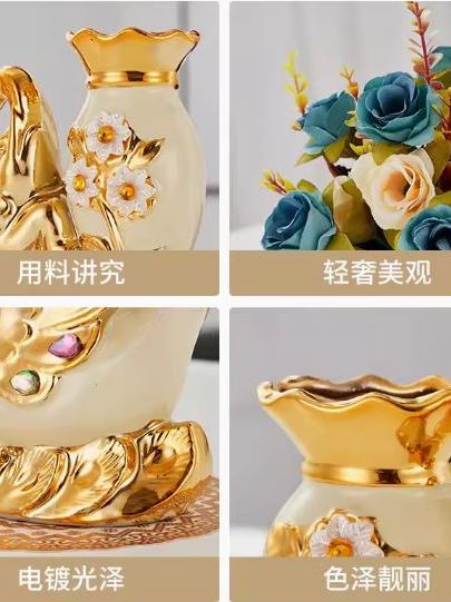 CT209E041 DECHOME แจกันเซรามิกยุโรป แจกันแต่งบ้าน ดอไม้ปลอม หงส์ European ceramic vase