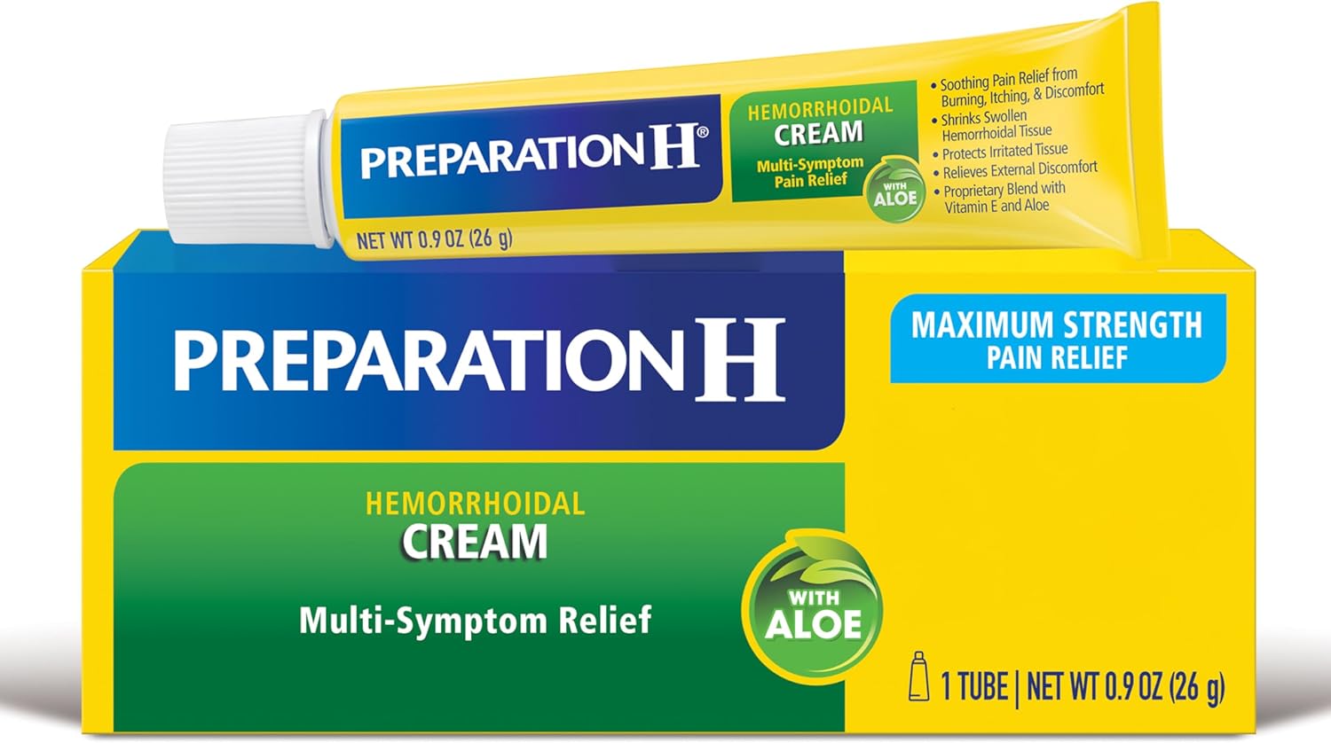 Preparation H Hemorrhoid Cream with Aloe for Multi-Symptom Relief บรรเทาอาการ ปวด คัน ของริดสีดวง