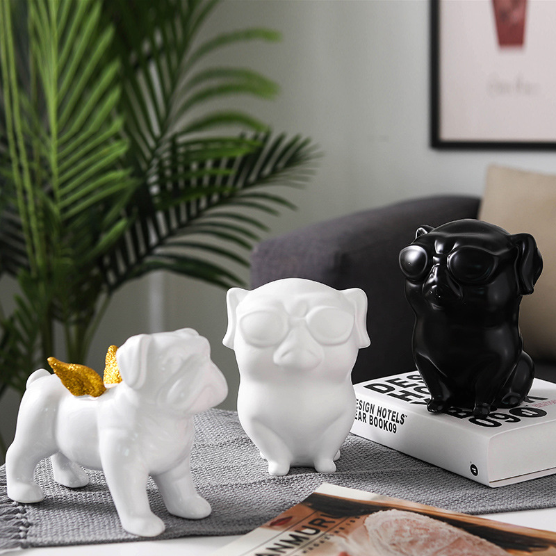 C1016B017 HOMMY ของแต่งห้อง กระปุกออมสิน เซรามิก หมาพิทบูล PITBULL PIGGY BANK แต่งห้อง แต่งร้าน ของขวัญวันเกิด