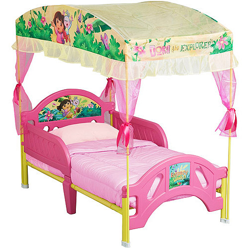 Dora the Explorer Toddler Bed with Canopy, 10th Anniversary Edition