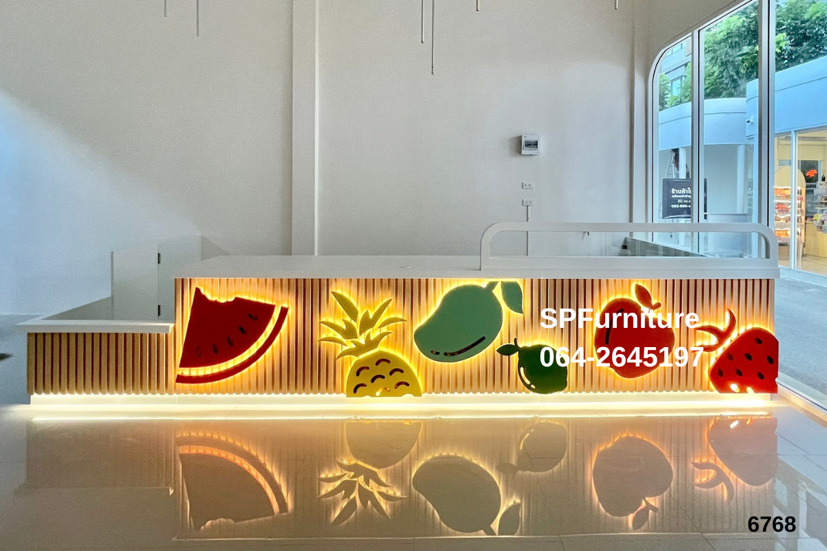 เคาน์เตอร์ร้านสมูทตี้ เคาน์เตอร์แนวน่ารัก เคาน์เตอร์เกรดพรีเมี่ยม