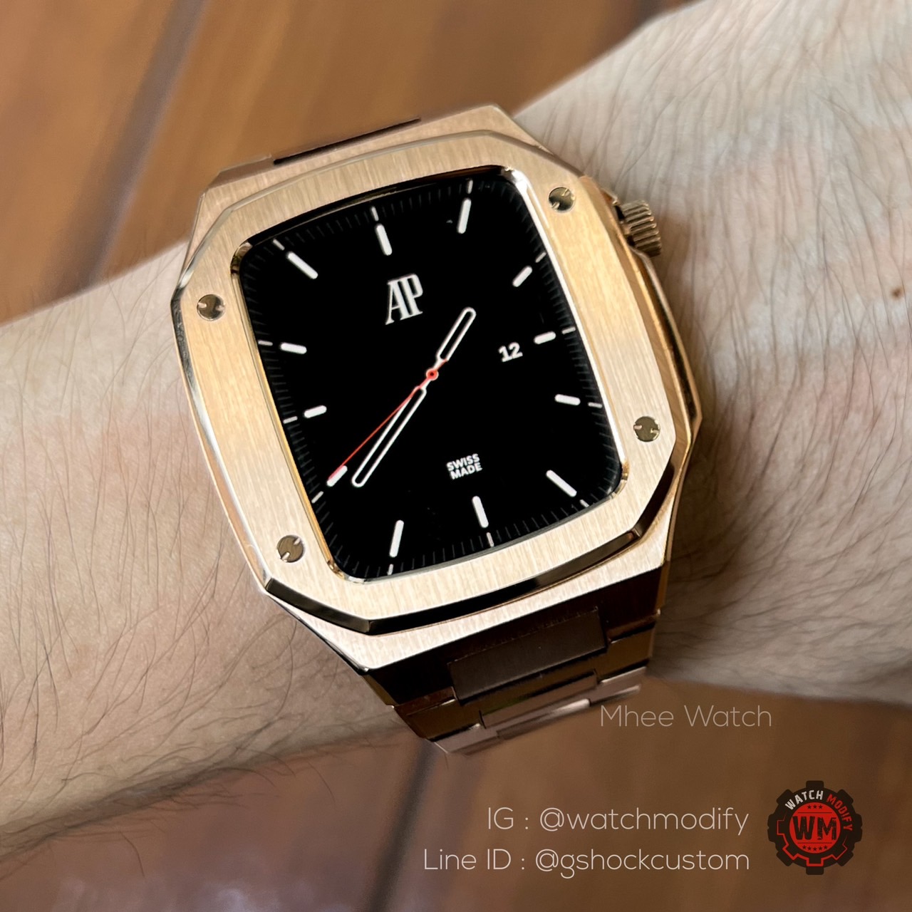 Case Apple Watch Band AP Model Rosegold Color for 44MM/45MM Very Premium