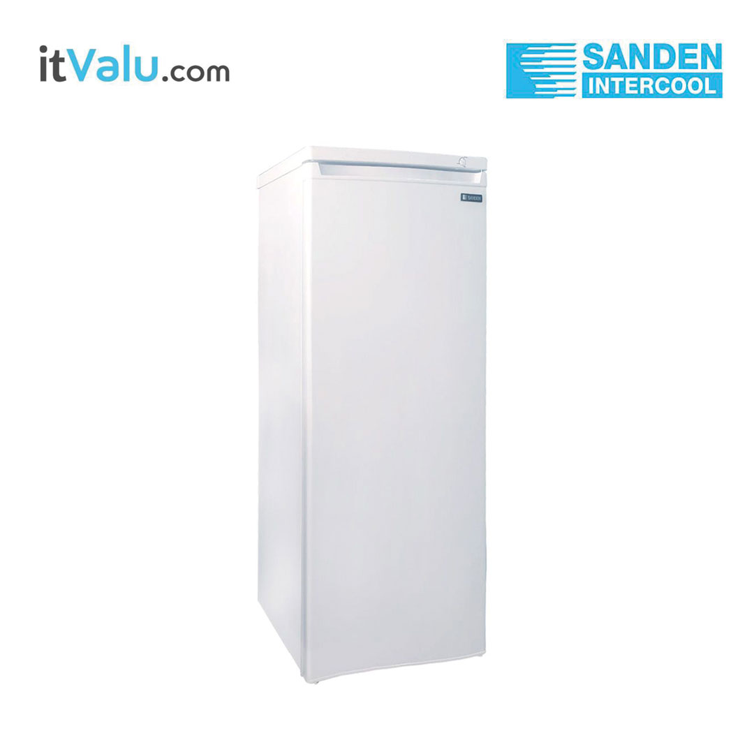 ตู้แช่แข็งประตูทึบ SANDEN ทรงยืน รุ่น SFH-0650 ความจุ : 182 ลิตร / 6.5 คิว ขนาดตู้ 55 x 58 x 142 cm. รับประกันความเย็น 1 ปี : รับประกันคอมเพรสเซอร์ 5 ปี