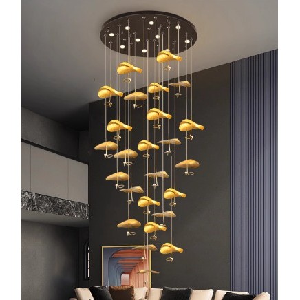 CT200A184 SOTMIA โคมไฟสีทอง โคมไฟระย้าโถงบรรได Chandelier แชนเดอเรียยาว