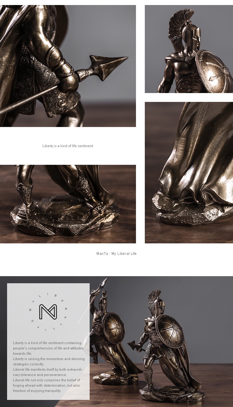 FAMITOSS ของแต่งบ้าน SPARTACUS SPARTAN MODEL นักขี่ม้า ขี่ม้า ของแต่งห้อง ของแต่งร้าน ของขวัญ