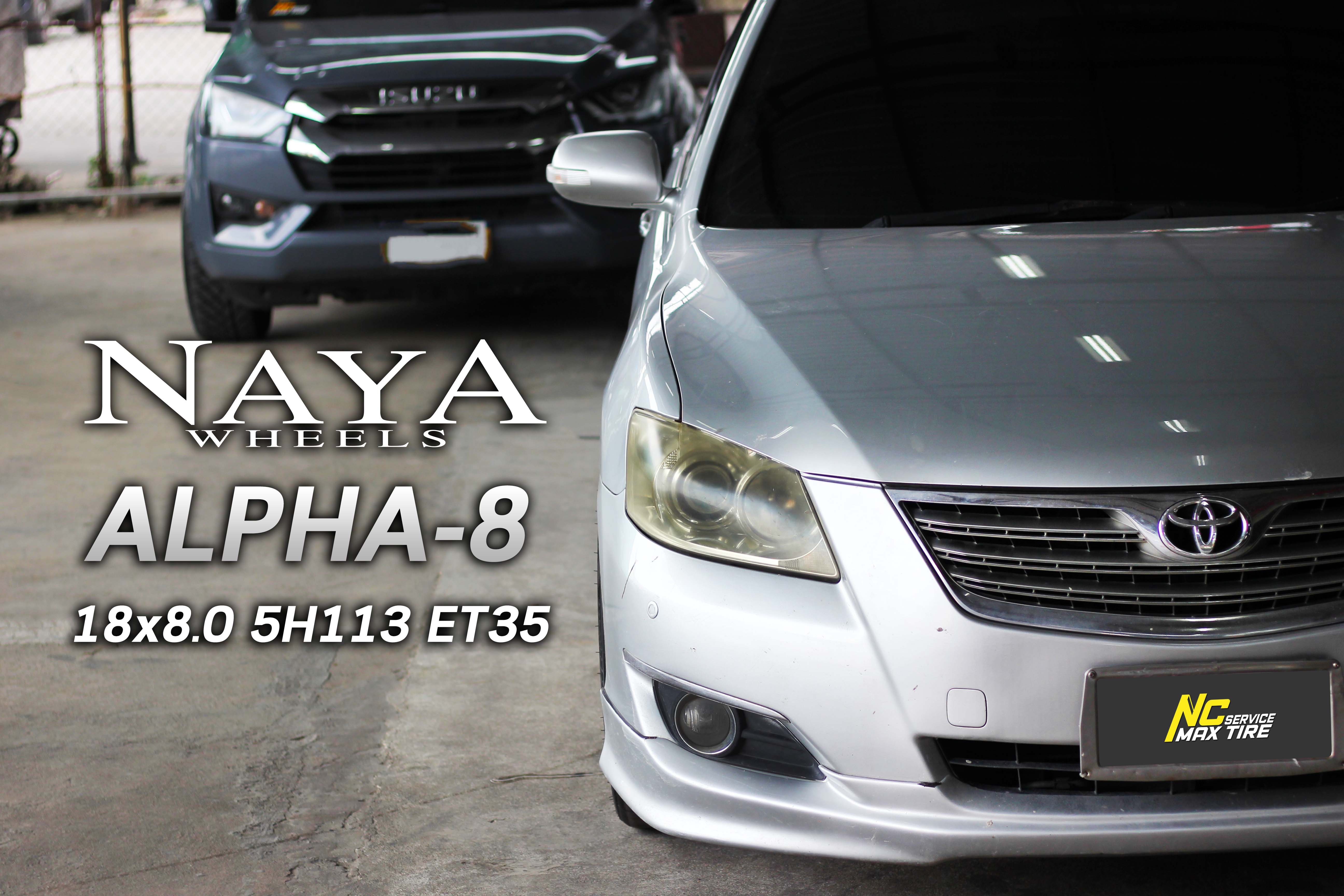 NCรีวิว.EP689 TOYOTA CAMRY NAYA WHEELS : ALPHA-8 18x8.5 5H113 ET35 ล้อแม็กสีดำเงาทั้งวง