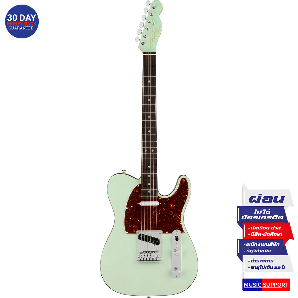 กีตาร์ไฟฟ้า Fender American Ultra Luxe Telecaster RW Transparent Surf Green