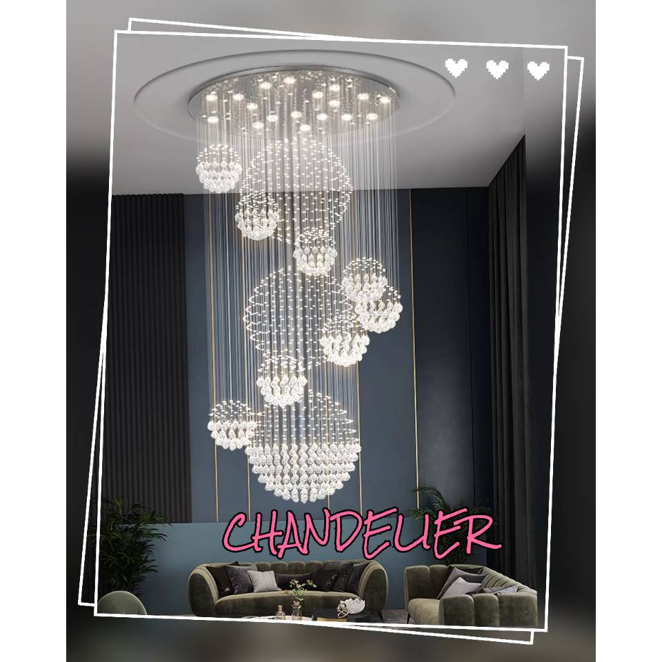CT195A172 SOTMIA โคมระย้าใหญ่ โคมไฟระย้าโถงบรรได Chandelier แชนเดอเรียยาว