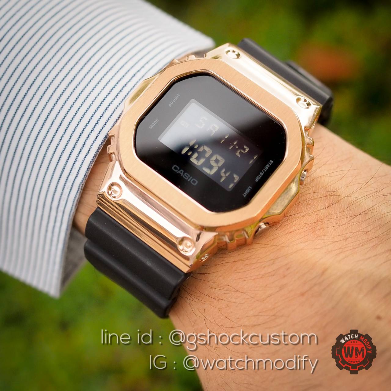 Dw-5600 ยักษ์เล็กCustom ใส่กรอบMetal Rose Gold
