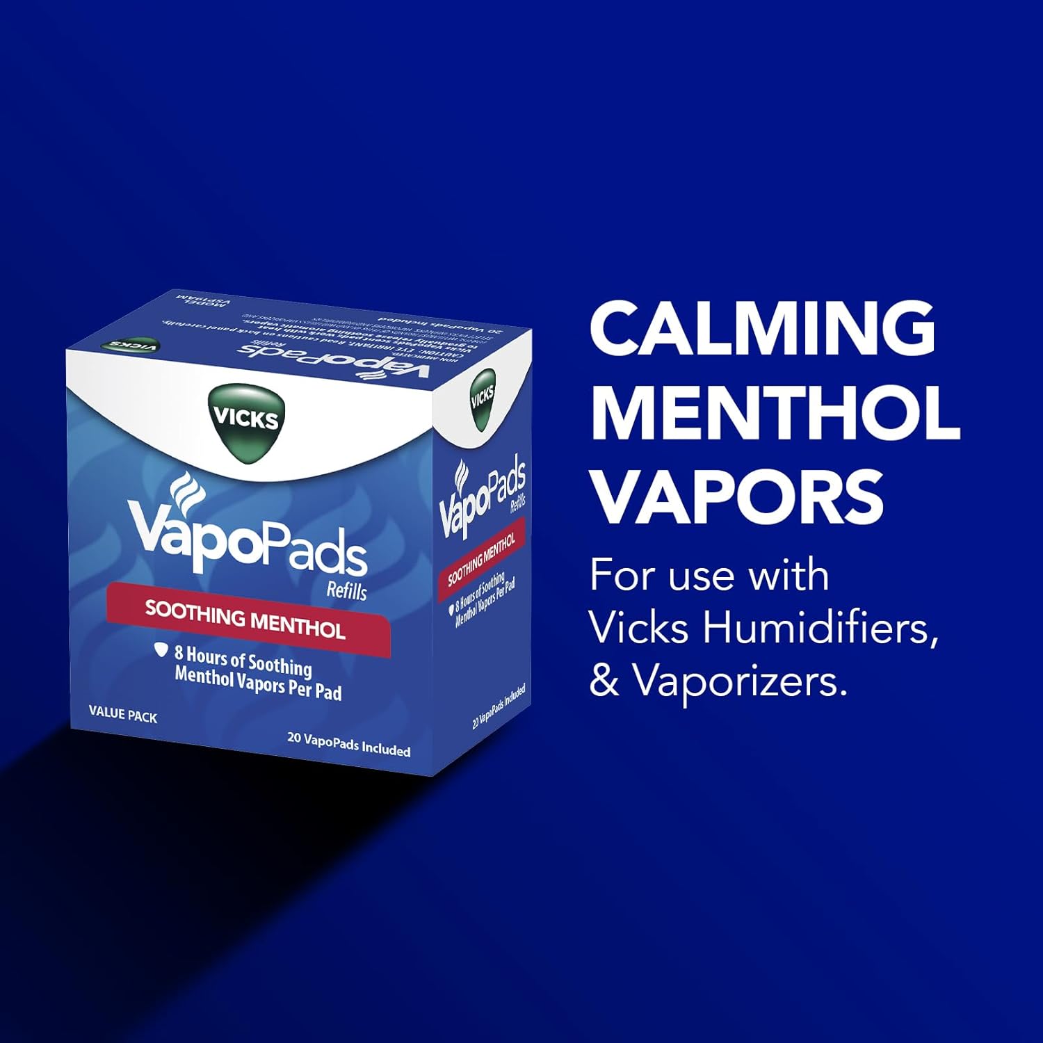 Vicks VapoPad Original แผ่นรีฟิล สำหรับใส่เครื่องพ่นไอระเหย ขนาด 20 แผ่น