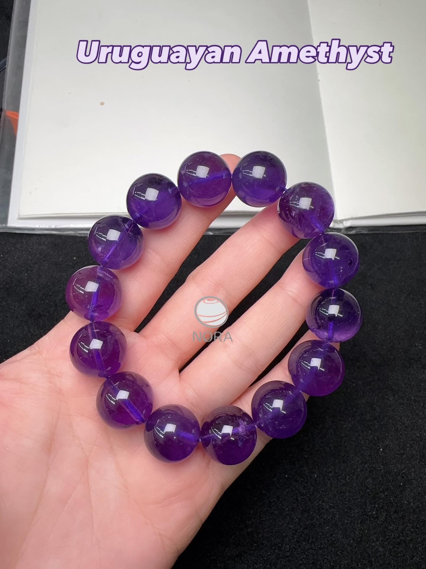 หินอเมทิสต์อุรุกวัย (Uruguayan Amethyst) ขนาดใหญ่16.5 mm เกรดพรีเมียม น้ำใสมาก