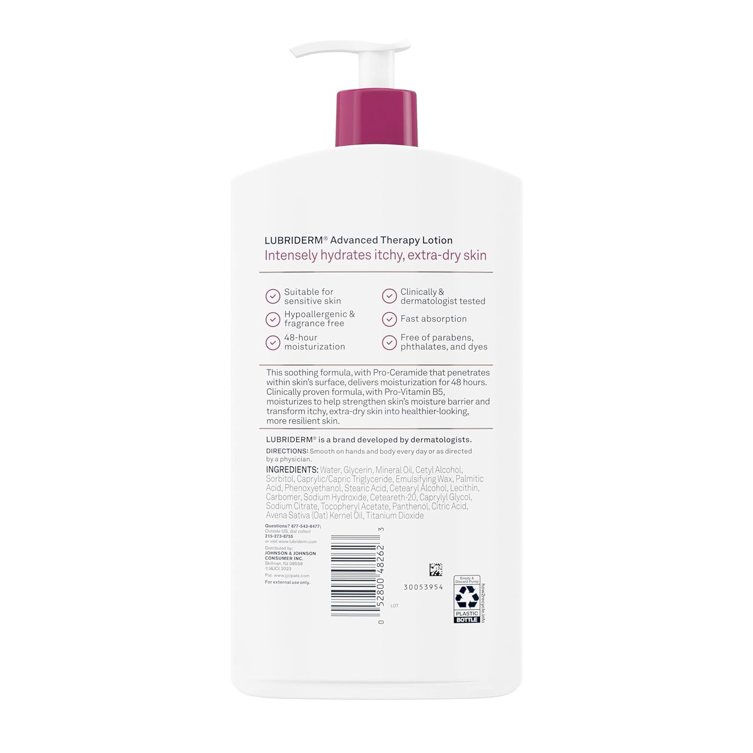 Lubriderm Advanced Therapy Lotion Itchy, Extra Dry Skin โลชั่นบำรุงผิวสูตรให้ความชุ่มชื้นแก่ผิวที่คันและแห้งเป็นพิเศษ