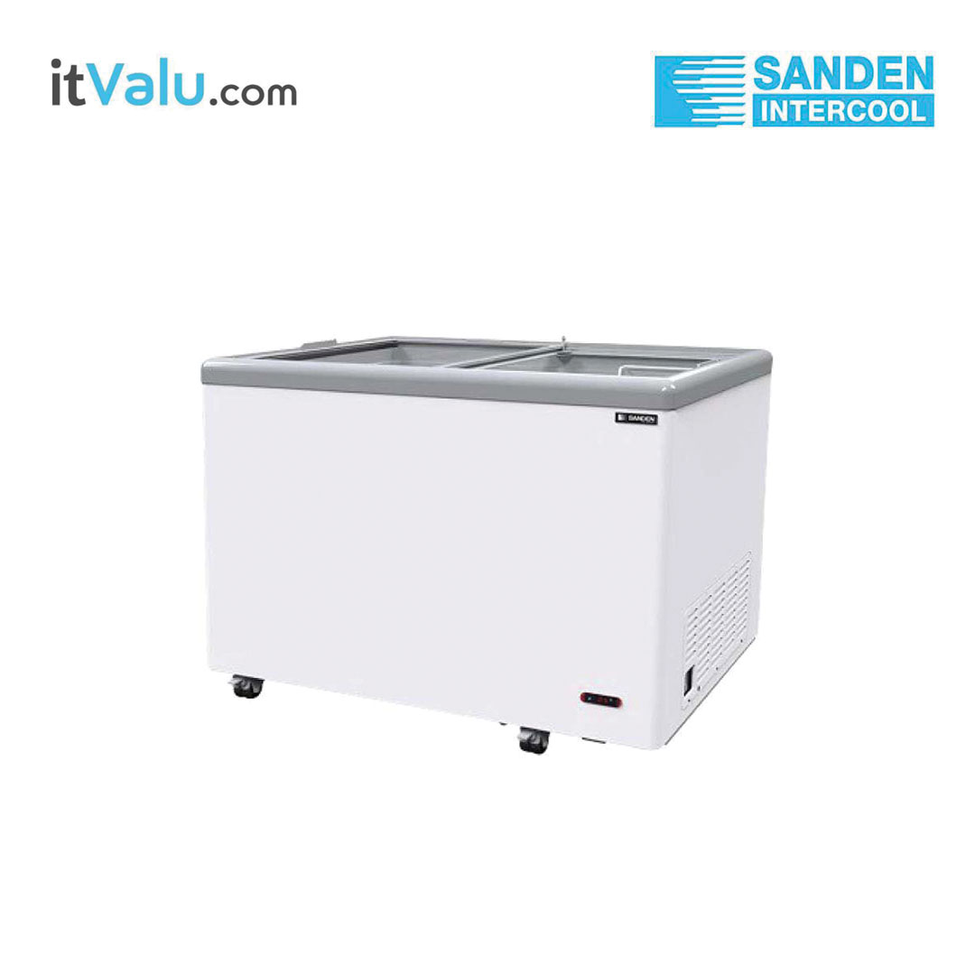 ตู้แช่แข็ง SANDEN ฝากระจกเรียบ รุ่น SNG-0325 ความจุ 300 ลิตร (10.6 คิว) กว้าง 101.5 ซม. ลึก 69.4 ซม. สูง 85 ซม. รับประกันความเย็น 1 ปี รับประกันคอมเพรสเซอร์ 5 ปี