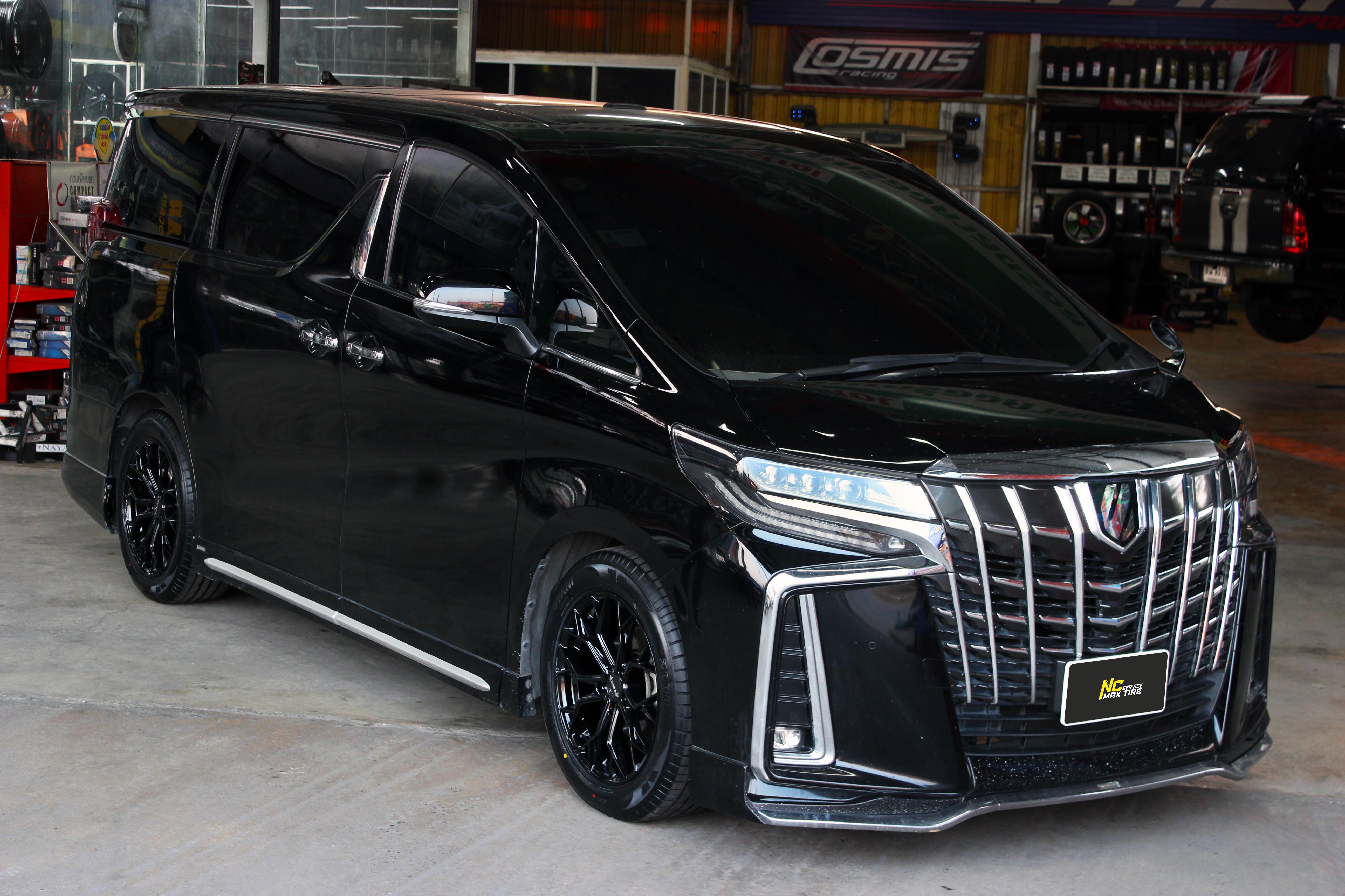Toyota Alphard / รถตู้ / ล้อแม็กสวยๆ / ล้อแม็กขอบ18 / NAYA / Alpha-3 / 18x8.0 5H113 ET38 / ล้อแม็กสีดำเงาทั้งวง / NC