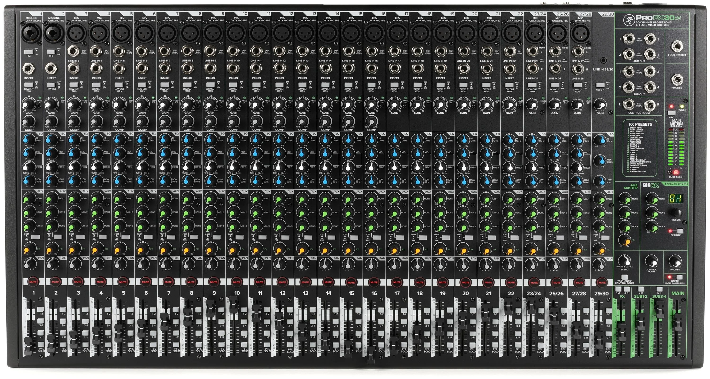 Mackie ProFX30v3 30-Channel Professional Analog Mixer with USB