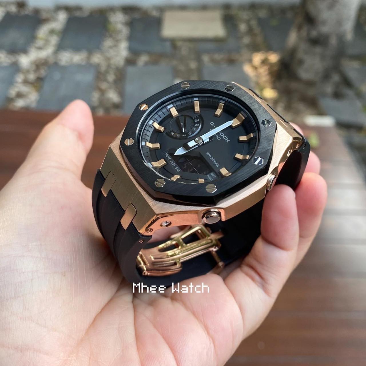 G-shock Casioak Ga-2100-1a Custom AP Black Rose Gold GEN3ตัวใหม่ล่าสุด