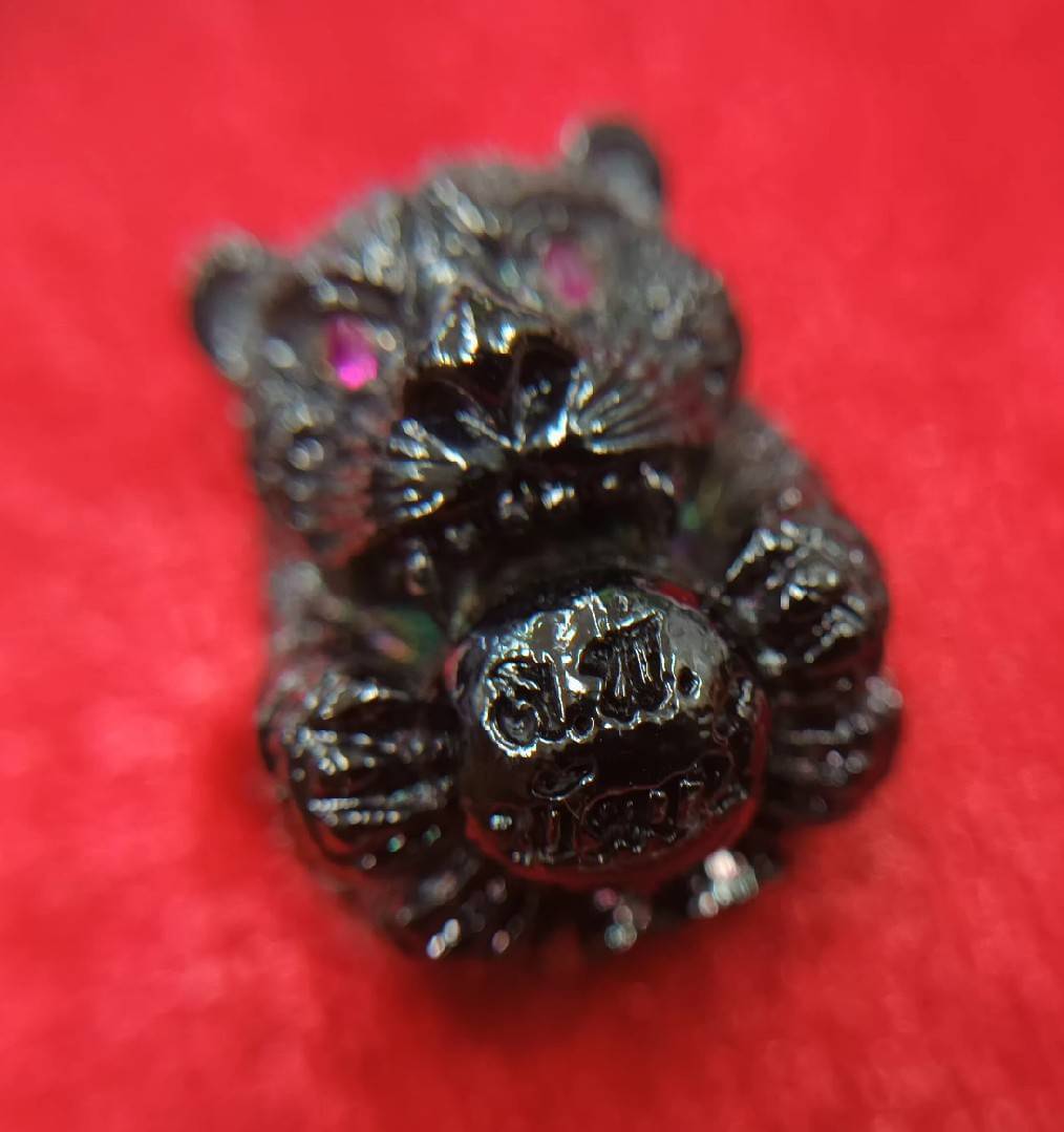 ลูกอม เสือมหาอำนาจ หลวงพ่อพัฒน์ วัดห้วยด้วน แบล็กโรเดียม ตาพลอย หายาก