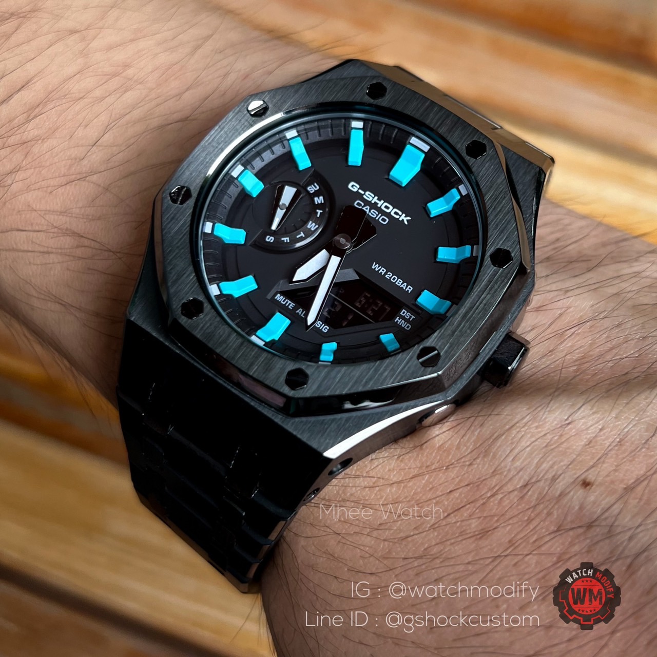 G-Shock Casioak Black Metal Tiffany Blue Dial