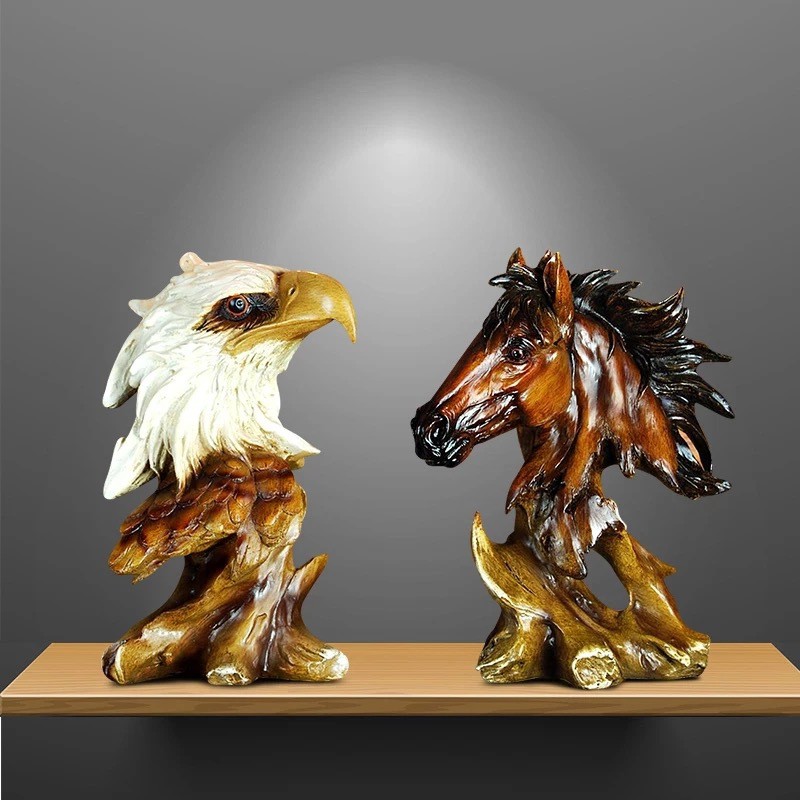 CT022B038 SOSHOKU หัวสัตว์ติดผนัง หัวสัตว์ หัวสิงโต หัวหมาป่า หัวเสือตกแต่งบ้าน หัวหมี ตกแต่งผนัง แขวนผนังตกแต่ง