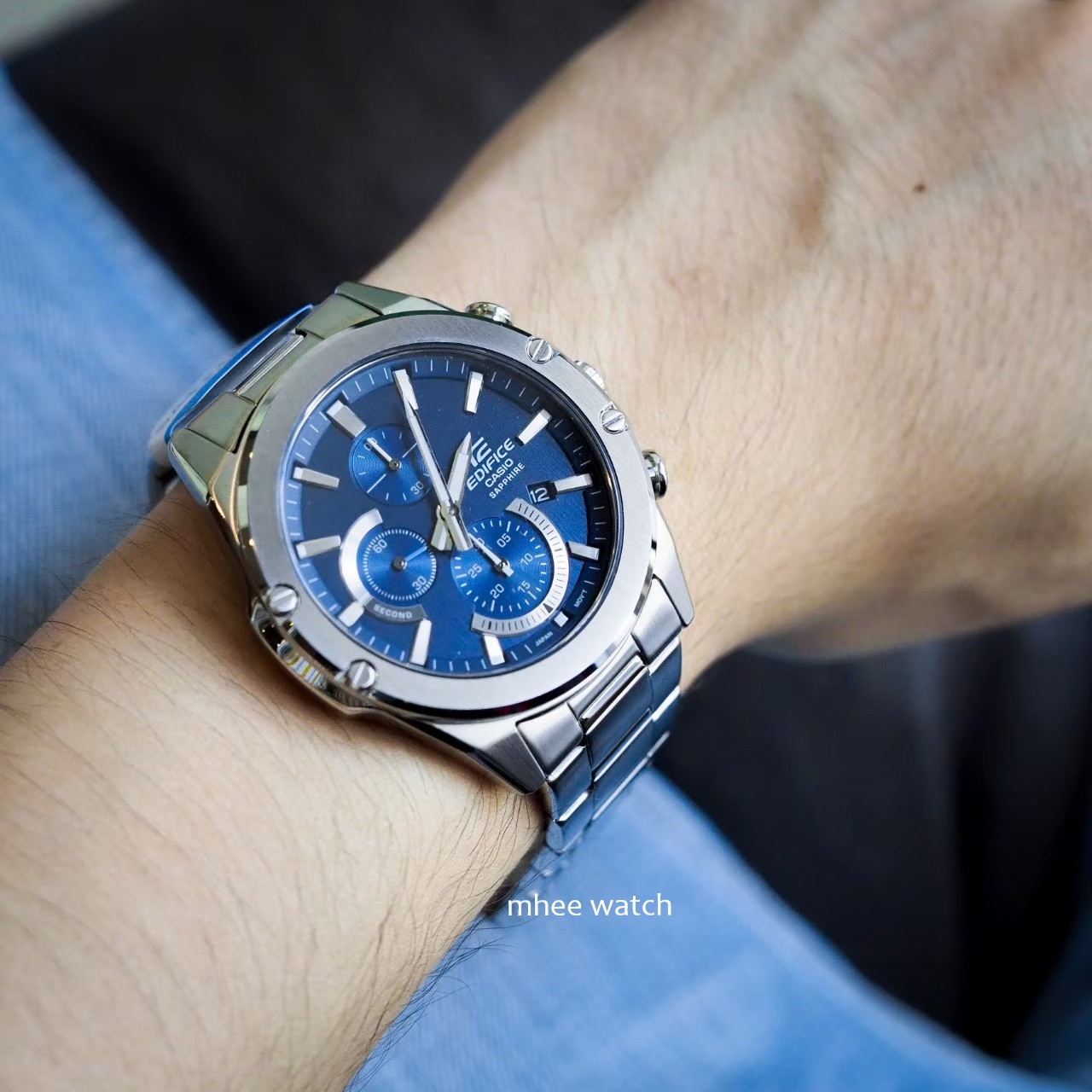 Casio Edifice Chronograph กระจกSapphire หน้าปัดบางเฉียบสวยมาก