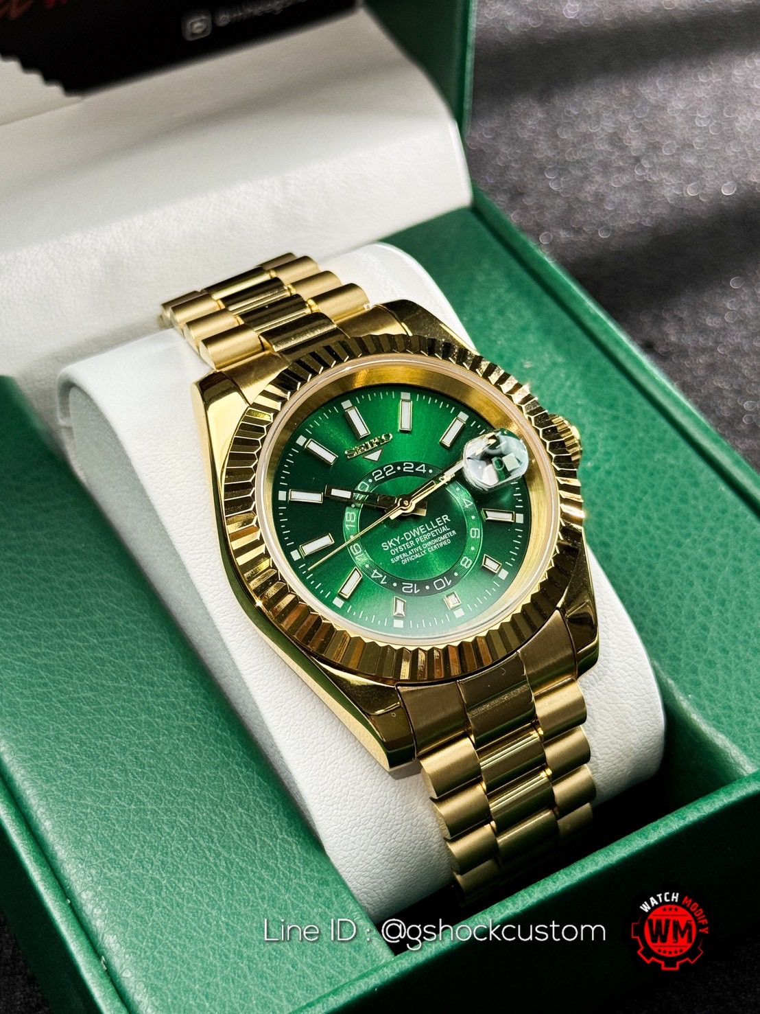 Seikomod Loki Sky Dweller Gold President Strap