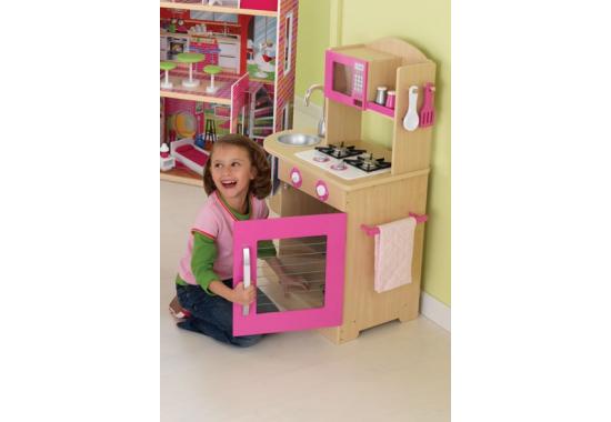 Kidkraft pink wooden kitchen